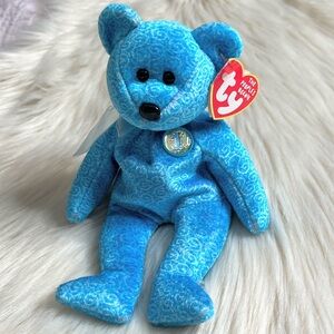 Classy The Peoples Beanie Baby Ty Blue Teddy Bear NWT 4373